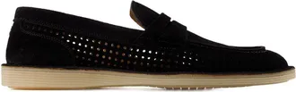 Dolce & Gabbana Mens Suede Loafer Black Calfskin