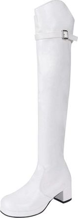 Generic Womens Over Knee Boots Winter Fashion Chunky Heel Pu Leather Casual Long Boot