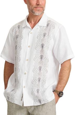 Tommy Bahama Noble Pineapple Vines Artist Linen Button-Up Shirt in Antique Cream at Nordstrom, Size Xxx-Large