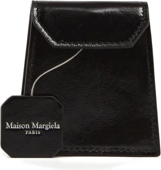 Maison Margiela Portafoglio con logo in pelle - Nero