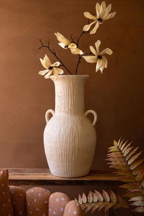 Kalalou Stone Composite Urn With Two Handles