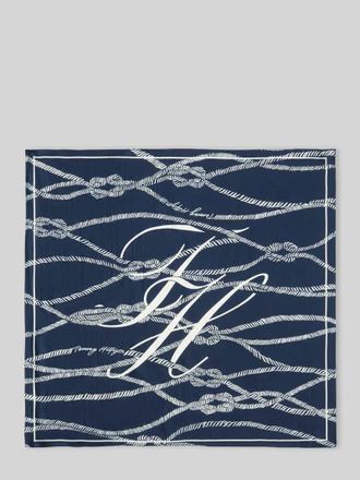 Tommy Hilfiger Tuch aus reiner Seide mit Logo-Print in Blau, Gr&ouml;&szlig;e 1