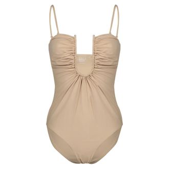 CHRISTOPHER ESBER One-piece, female, Beige, Size: XS Arced Ruched One-piece