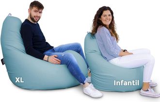 Happers Happers - Puff Pera Relax Polipiel Azul Cielo Infantil