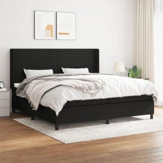 vidaXL Vidaxl - Cama Box Spring Con Colch&oacute;n Tela Negro 200x200 Cm