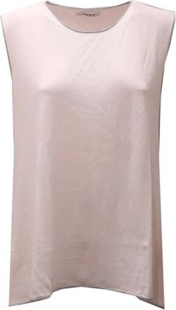 KANGRA Katoen Lurex Tanktop Made in Italy - Dames - Tops zonder mouwen - Roze - L - Katoen - Tops