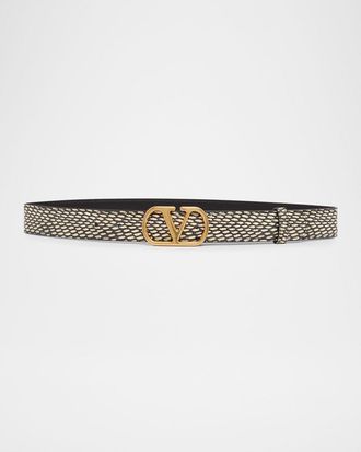Valentino Garavani VLogo Signature Python Belt, 30mm