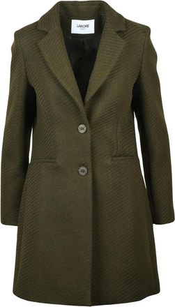 La Kore Green Fitted Wool-Blend Coat