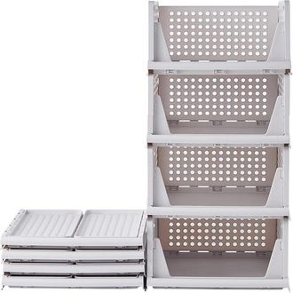OEM Juego De 4 Organizadores De Armario Apilables Y Plegables Para Cajones, Armarios, Cocina Y Ba&ntilde;o