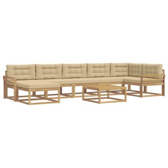 vidaXL Conjunto De Sof&aacute;s De Exterior 8 Pcs Y Beige Vidaxl