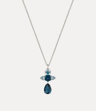 Vivienne Westwood Ismene Drop Pendant Necklace Platinum-dark-blue-cz Platinum-dark-blue-cz Women