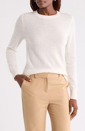 Nordstrom Cashmere Crewneck Sweater in Ivory Pristine at Nordstrom Rack, Size Xx-Large