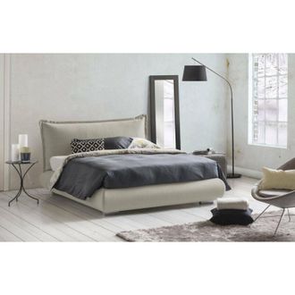 Talamo Italia Letto matrimoniale Ilenia, Letto contenitore con rivestimento e testata in tessuto, 100% Made in Italy, Apertura frontale, adatto per materasso