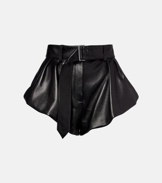Magda Butrym Belted high-rise leather micro shorts
