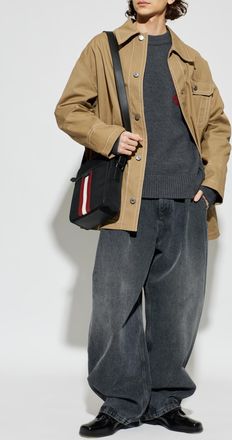 Ami Denim Jacket With Pockets, Mens, Beige