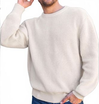 Alex Crane Mens Bay Sweater In Cream