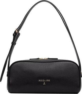 Patrizia Pepe Baguette Bag - Dames - Schoudertassen - Zwart - ONE Size - Leer - Tassen