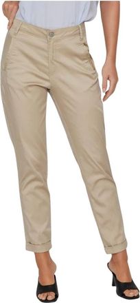Vila Dames Chino Broek - Dames - Slim Fit Broeken - Beige - M - Broeken