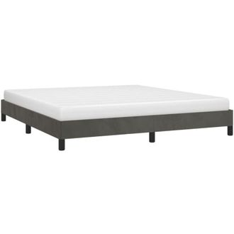 vidaXL Bed Frame without Mattress Dark Grey Super King Velvet vidaXL