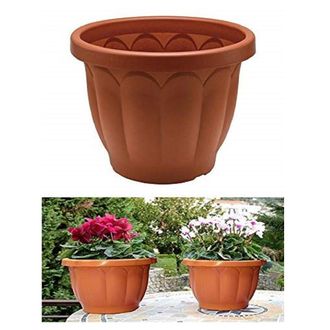 Trade Shop Trade Shop - Vaso Fioriera Classico Diametro 20 Cm In Plastica Per Piante Fiori Da Esterno