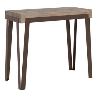 Itamoby Consola extensible 90x40/300 cm efecto madera roble natural, hierro