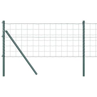 Berkfield Home Euro Fence with 13 Posts 0.8x25 m Galvanised Steel Green