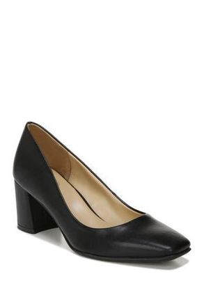 Naturalizer Warner Square Toe Pump - Wide Width Available in Black Smooth at Nordstrom Rack, Size 5.5