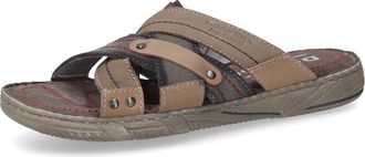 Dockers by Gerli Pantolette DOCKERS BY GERLI, Herren, Gr. 42, grau, Nappaleder, Textil, Schuhe Pantolette, Sommerschuh, Strandschuh, Slides zum Schlupfen