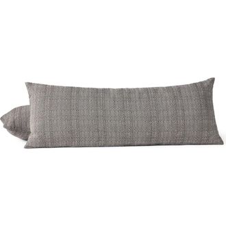 Coyuchi Lido Organic Cotton Accent Pillow Cover in Undyed/Espresso at Nordstrom, Size Throw