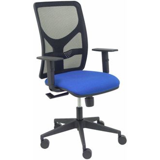 Piqueras y Crespo Silla Motilla Malla Negra Asiento Bali Azul Brazo Regulable