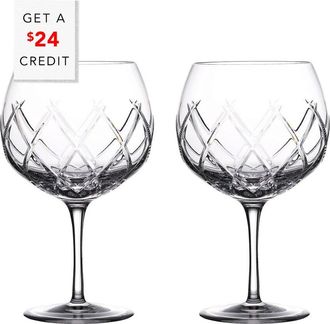 Waterford Gin Journeys Set Of 2 Balloon Glasses With $24 Credit