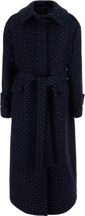 Pinko Peugeot Jas - Dames - Jas met riem - Blauw - XS - Wol - Jassen