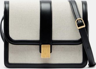 Khaite Blake leather-trimmed canvas crossbody bag