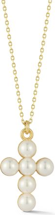 Glaze Jewelry Sterling Silver Pearl Cross Necklace