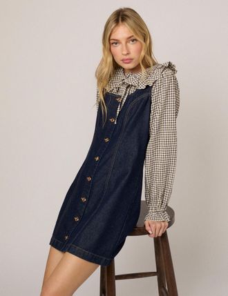 Nobody's Child Dark Denim Fitted Mini Dress