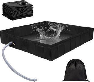 OEM Ba&ntilde;era De Ducha Exterior, Plegable Y Port&aacute;til, Pvc Ecol&oacute;gico, 10410413cm, Plato De Ducha M&oacute;vil, Con Manguera De Desag&uuml;e, Negro
