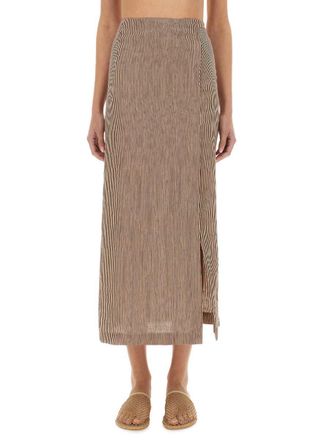 Alysi Micro Stripe Longuette Skirt