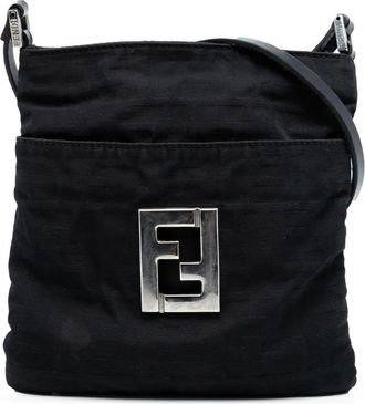 Fendi Borsa a tracolla in tela con motivo Zucca 2000-2010 - Nero