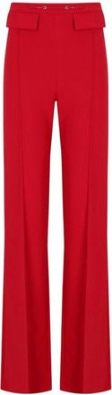 Elisabetta Franchi Wijde Pijpen Broek - Dames - Wijde Broeken - Rood - XS - Polyester - Broeken