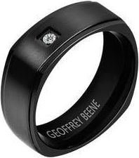 Geoffrey Beene Mens Cubic Zirconia Band Ring in Black at Nordstrom Rack, Size 10