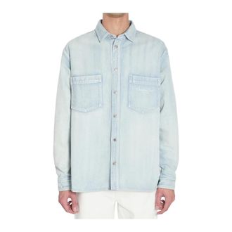 Dior Overhemden, Heren, Blauw, M, Denim, Gedistribueerd Denim Shirt