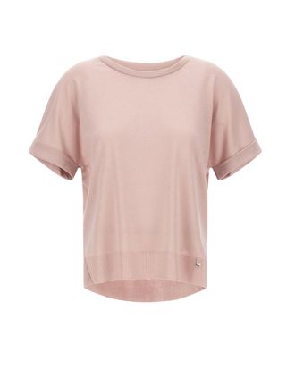 Herno Glam Knit Effect T-Shirt in Powder Pink