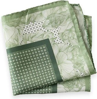 Paul Fredrick Floral Silk Pocket Square