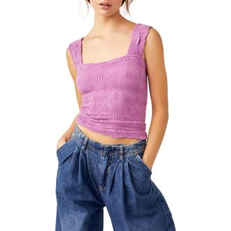 Free People Love Letter Floral Knit Camisole in Radiant Orchid at Nordstrom Rack, Size X-Small/small