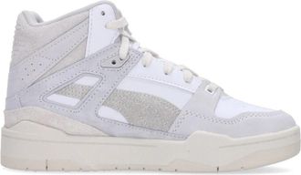 Puma Hoge sneaker in wit/grijs - Dames - Sneakers - Wit - 38 EU - Leer - Schoenen