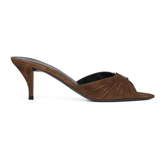 Saint Laurent Babylone Mules - Dames - Muiltjes - Bruin - 41 EU - Leer - Schoenen