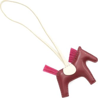 Hermès 2024 horsehair rodeo PM bag charm - women - Lamb Skin/Horse Hair - One Size - Red