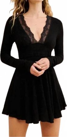 Free People All Yours Lace Mini Dress In Black