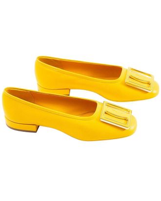 Ferragamo Logo Leather Ballet Flat