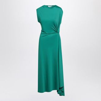 Victoria Beckham Peacock Coloured Dress With Draping